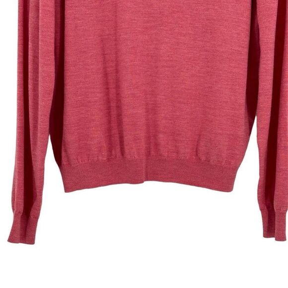 AR18TO 100% Merino Wool V-Neck Sweater Men’s Large Salmon - Picture 4 of 8